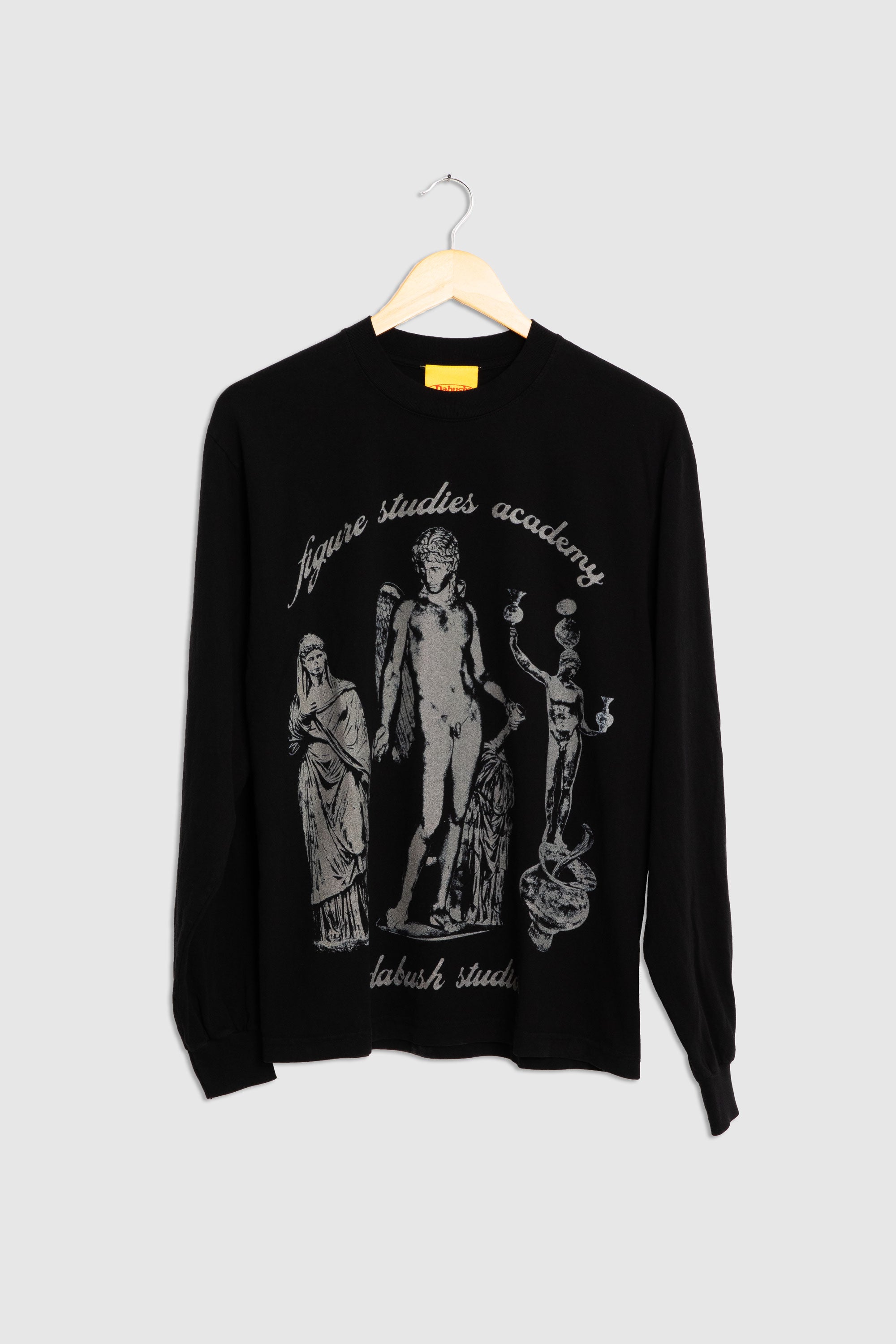 FIGURE STUDIES ACADEMY LONG SLEEVE T-SHIRT IN BLACK
