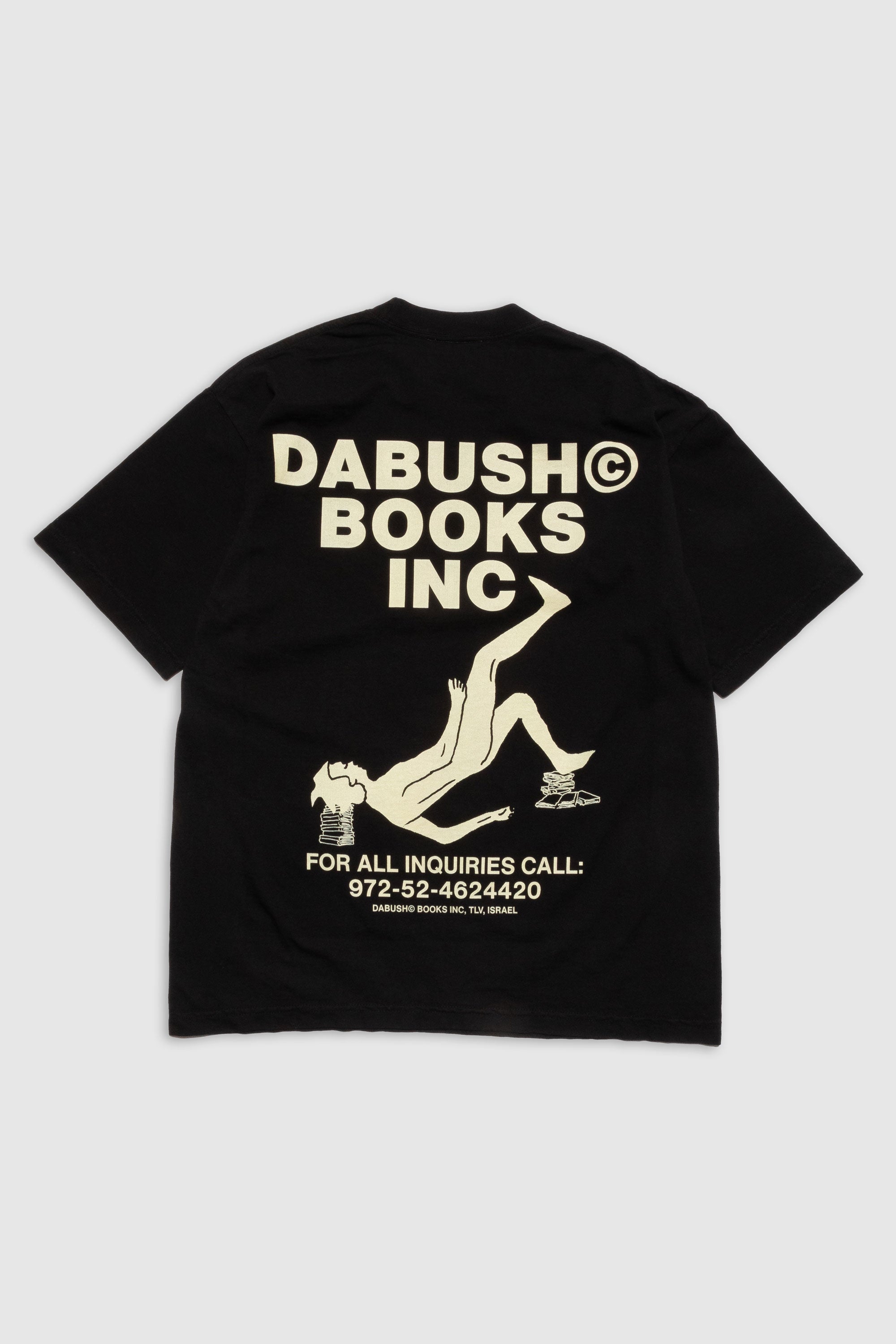 DABUSH BOOKS T-SHIRT. 100% Cotton, oversized tee with Back and front print. Made in Tel aviv. Shop and view the latest Drops from the official DABUSH website. Worldwide Shipping. DABUSH is a publishing house, design studio and a brand based in Tel Aviv, Israel.