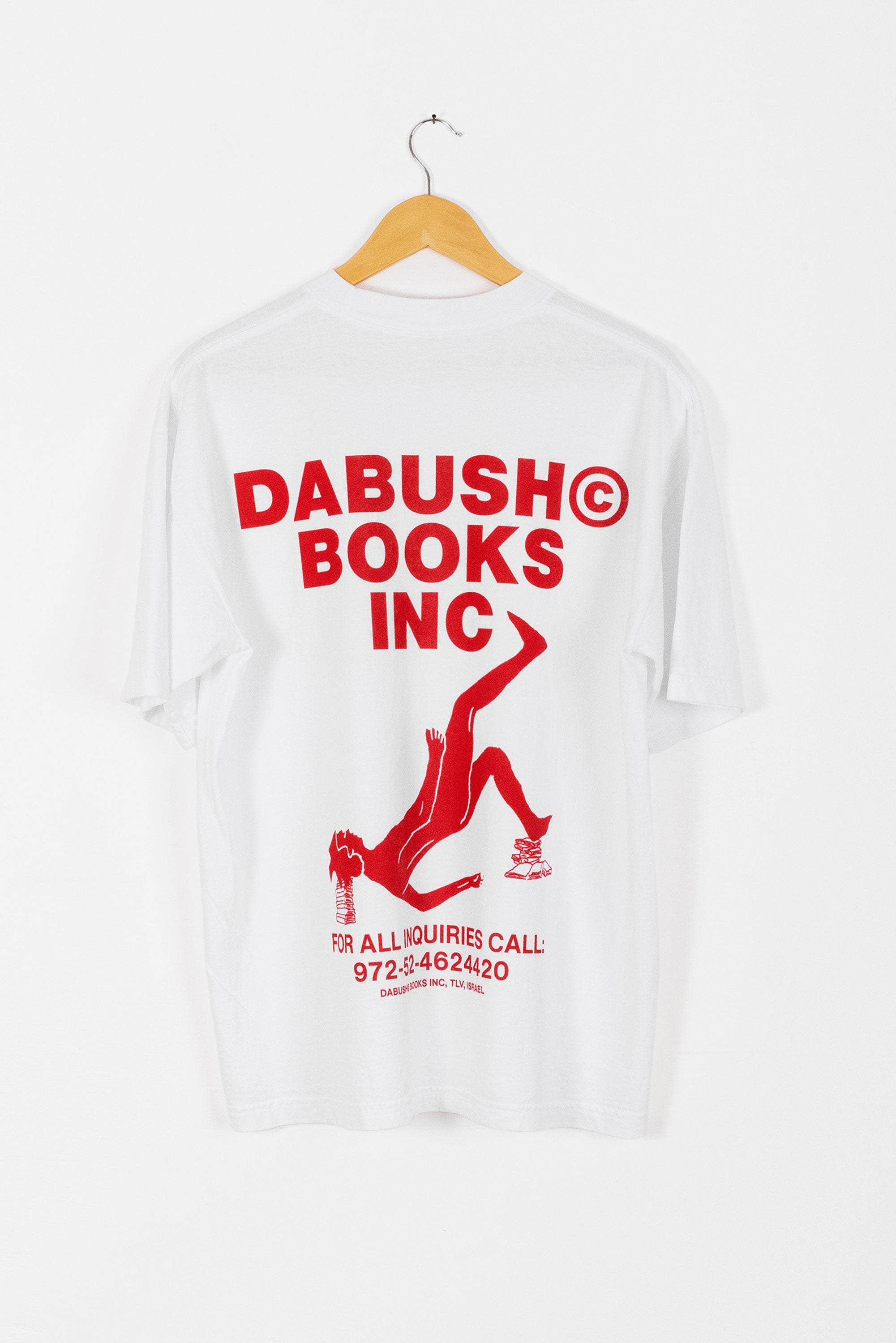 DABUSH BOOKS T-SHIRT. 100% Cotton, oversized tee with Back and front print. Made in Tel aviv. Shop and view the latest Drops from the official DABUSH website. Worldwide Shipping. DABUSH is a publishing house, design studio and a brand based in Tel Aviv, Israel.