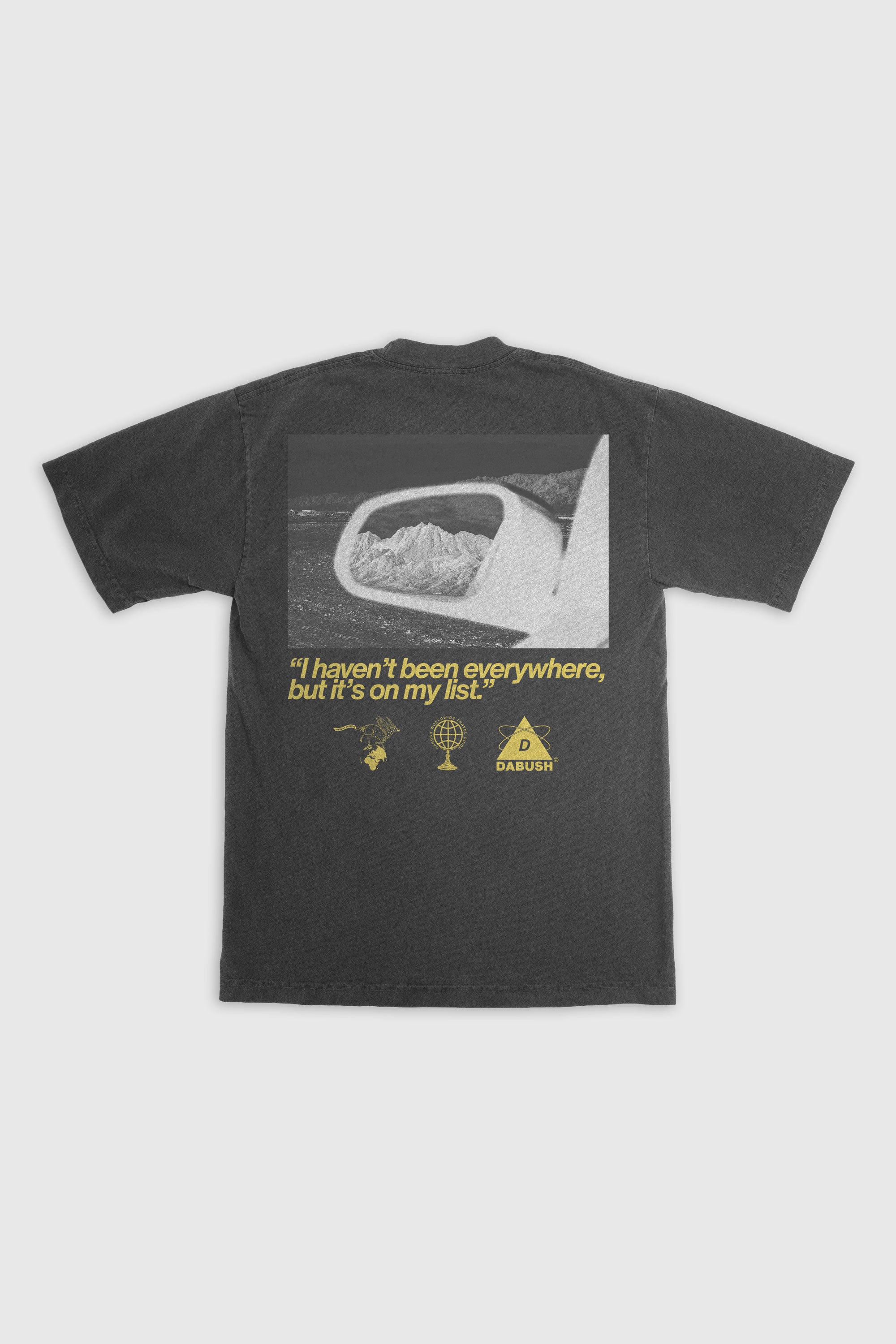 TRAVEL GUIDE T-SHIRT WASHED BLACK