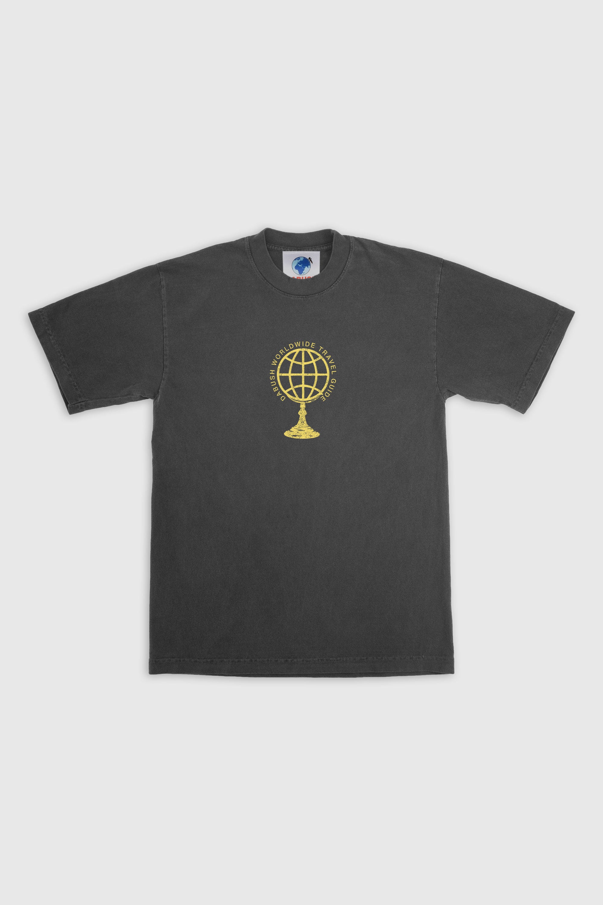 TRAVEL GUIDE T-SHIRT WASHED BLACK