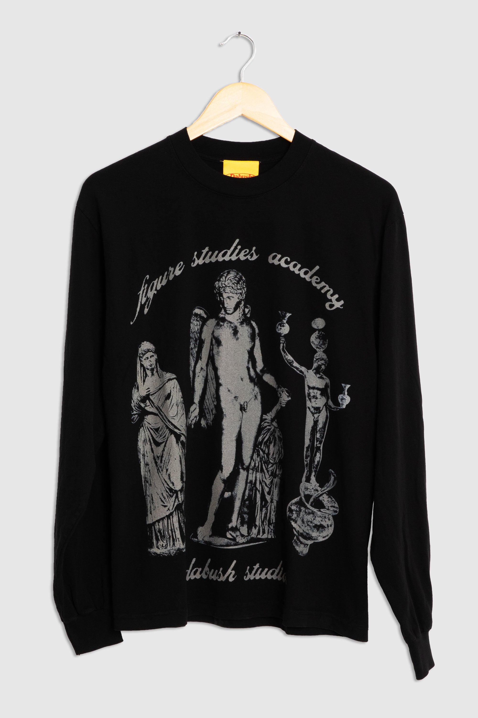 FIGURE STUDIES ACADEMY LONG SLEEVE T-SHIRT IN BLACK