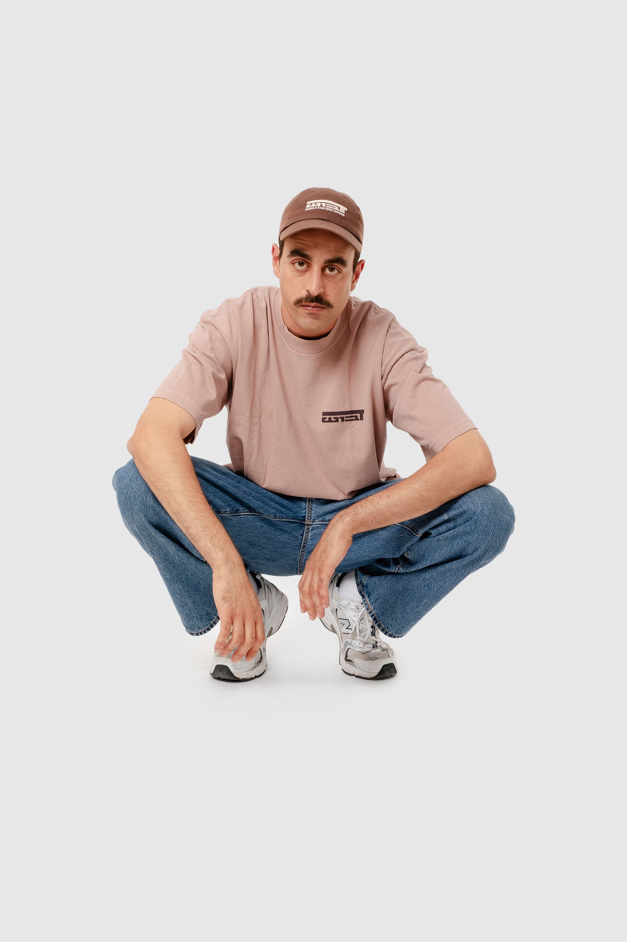 HEBREW LOGO T-SHIRT WASHED PINK