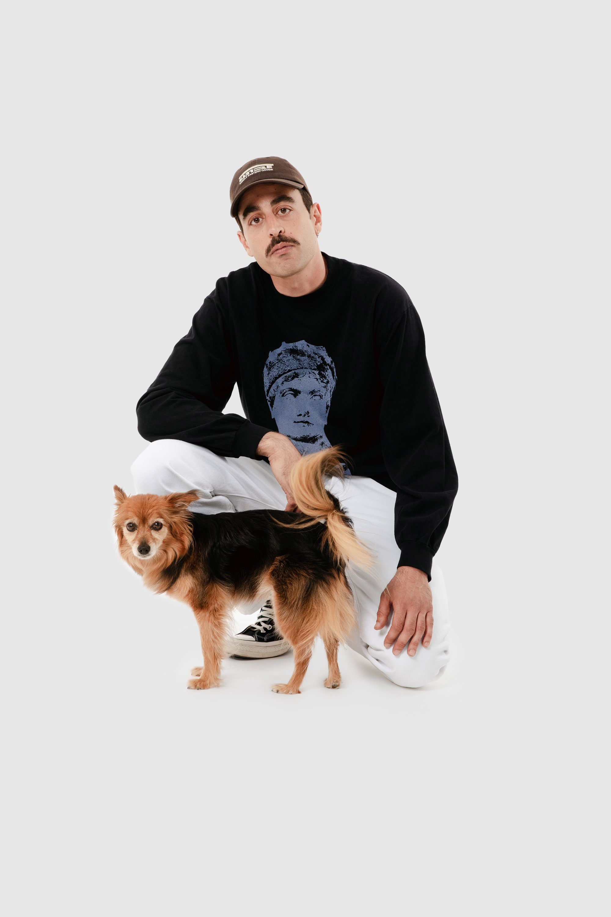 SLEEPING HERMAPHRODITE LONG SLEEVE T-SHIRT IN BLACK