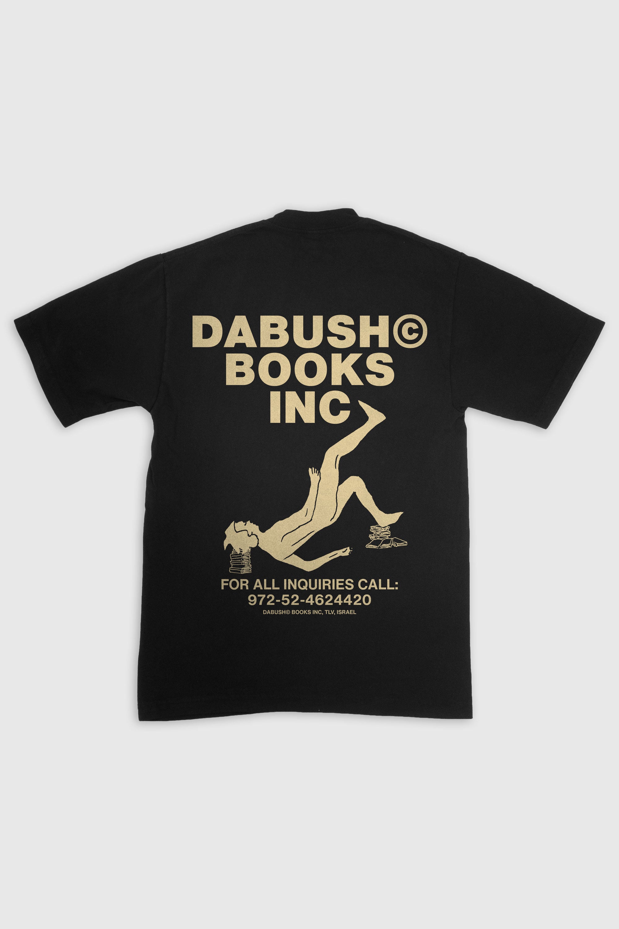 DABUSH BOOKS T-SHIRT. 100% Cotton, oversized tee with Back and front print. Made in Tel aviv. Shop and view the latest Drops from the official DABUSH website. Worldwide Shipping. DABUSH is a publishing house, design studio and a brand based in Tel Aviv, Israel.