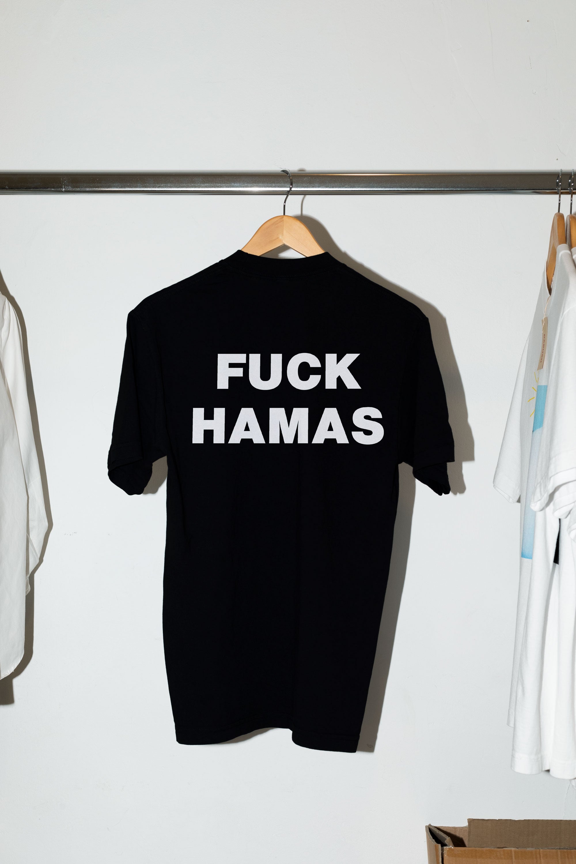 FUCK HAMAS T SHIRT BY DABUSH. DABUSH T-SHIRTS. 100% Cotton, oversized tee with Back and front print. Made in Tel aviv. Shop and view the latest Drops from the official DABUSH website. Worldwide Shipping. DABUSH is a publishing house, design studio and a brand based in Tel Aviv, Israel.
