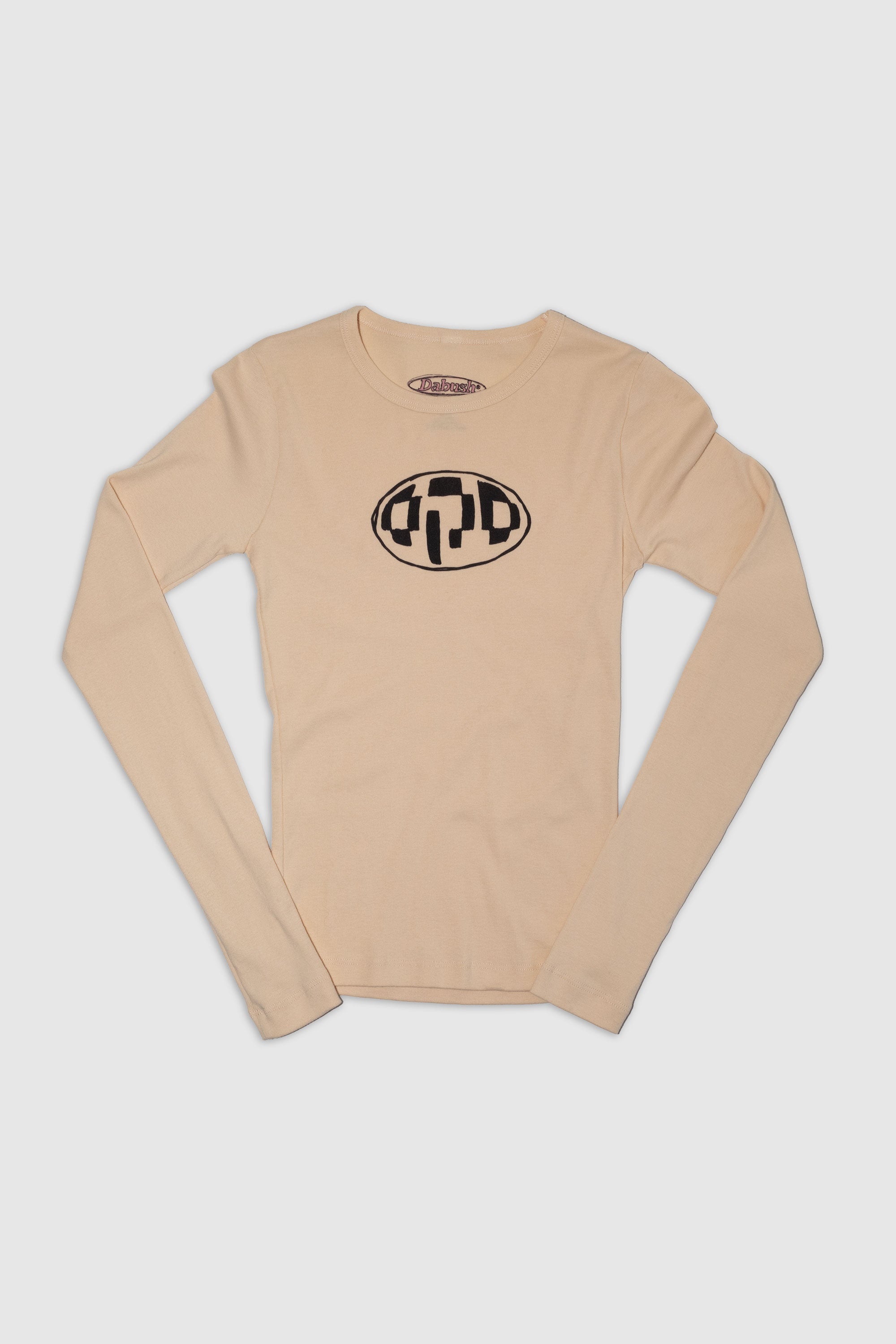 A Baby Rib Long Sleeve Crewneck made from 100% Combed Cotton With Sex graphics written in Hebrew.

